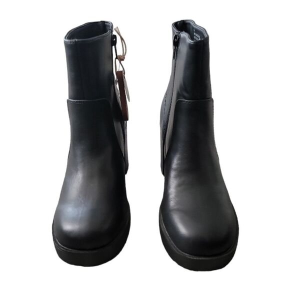 MIA Black Faux Leather Ankle Platform Boots Size 8.5M NWT - Picture 7 of 8